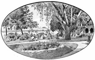 le pont neuf, de point de le île, ancien gravure. photo