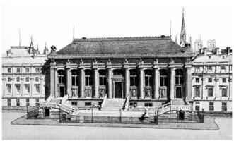 entrée à le tribunal de assises, ancien gravure. photo