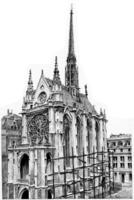 sainte-chapelle, ancien gravure. photo