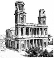 le église de Saint-Sulpice, ancien gravure. photo