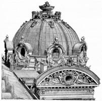 un de le dômes de le opéra pavillon rue auber, ancien gravure. photo