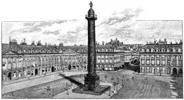 endroit vendôme et colonne, ancien gravure. photo