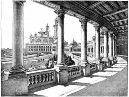 le palais de le trocadéro donné ses grand Galerie, ancien gravure. photo