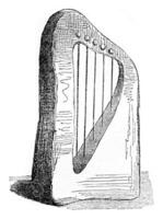 saxon harpe, ancien gravure. photo