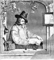 Gabriel Metsu, néerlandais école, ancien gravure. photo