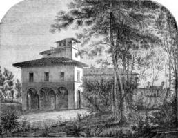 casino de raphaël, près le villa Borghèse, dans Rome, ancien gravure. photo