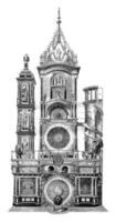 strasbourg astronomique horloge, ancien gravure. photo