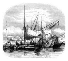 caravelles et autre navires structures, ancien gravure. photo