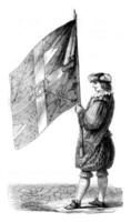 drapeau de le cent Suisse, ancien gravure. photo