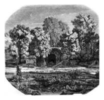 vue de le Fontaine egerie, dans le campagne de Rome, ancien gravure. photo