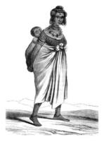 femelle peul de Sénégal bords, ancien gravure. photo