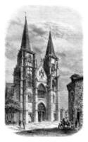 vue de le église de Mouron, ancien gravure. photo