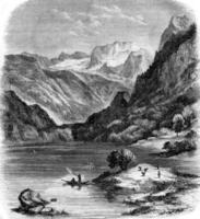 une vue de Vordersee, ancien gravure. photo