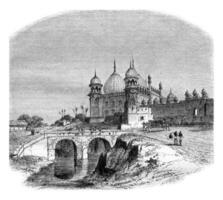 Britanique Inde, le Sikandra, d'Akbar tombeau dans 5000 de agra, le Capitale de le nord-ouest provinces, ancien gravure. photo