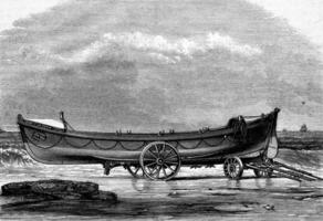 le trembler, canot de sauvetage construit dans Angleterre, ancien gravure. photo