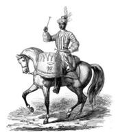 timbalier général de le cavalerie colonel dans 1724, ancien gravure. photo