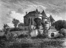 le Château de fénélon, ancien gravure. photo