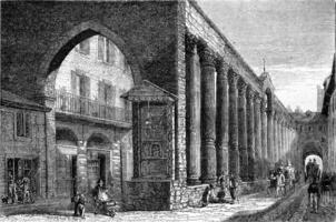 Milan Colonnes de san Laurent, ancien gravure. photo