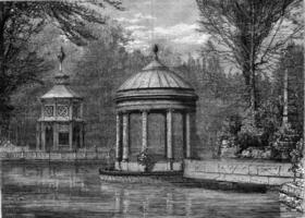 aranjuez, chinois pavillon, ancien gravure. photo