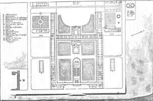 plan de le hôpital de berck-sur-mer, ancien gravure. photo