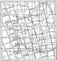 carte de le inclination de le la terre magnétique champ plus de France, ancien gravure photo