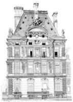 pavillon flore, tuileries palais, ancien gravure. photo