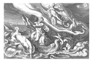 juno Se plaint à thétis et océanus, ancien illustration. photo