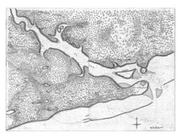 carte de le forts à le bouche de le rivière paraïba, c. 1636-1644, ancien illustration. photo