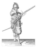 soldat avec une gouvernail transfert le sien fusible, ancien illustration. photo