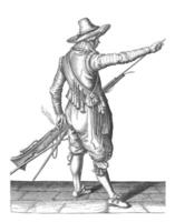 soldat enlever le sien baguette de le titulaire, ancien illustration. photo