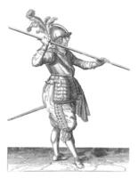 soldat porter le sien brochette, ancien illustration. photo