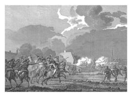 bataille à ginneken, 1793, ancien illustration. photo