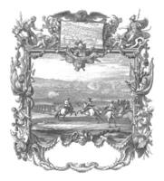 bataille de audenarde, 1708, ancien illustration. photo