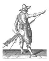 soldat enlever le sien baguette de le titulaire, ancien illustration. photo