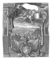 Capturer de casalé monferrato, 1706, ancien illustration. photo