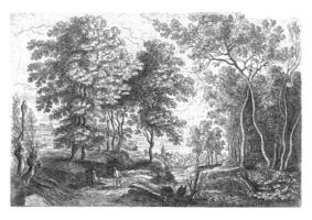 paysage avec une courant par une bois, lucas van ouden, 1605 - 1673 photo