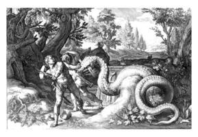 compagnons de Cadmus dévoré par une dragon, robert de baudou, après hendrik Goltzius, 1591 - 1659 photo