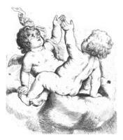 un ange et une enfant sur une nuage, Pierre van avant, 1622 - 1652 photo