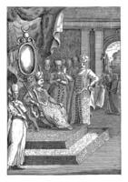 sultan sur le trône écoute à le sien ministres de Etat des visières, c. van beughem, 1744 photo