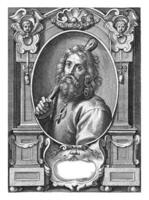 apôtre James le Moins Jacobus mineur avec club dans Cadre avec architectural ornements photo