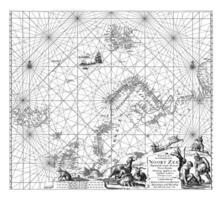 passeport carte de le nord partie de le atlantique océan avec le Arctique océan, Nord mer et baltique mer, Jan Luyken photo