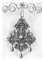 de face de pendentif avec nu déité avec bouclier, permanent sur une sphère, anonyme, après hans collier je, 1581 photo