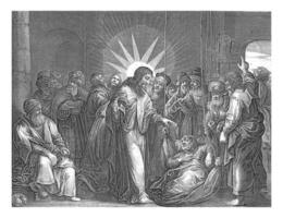 Christ pardonne le paralysé homme péchés, salomon sauvegarde attribué pour, après Johann sadeler photo