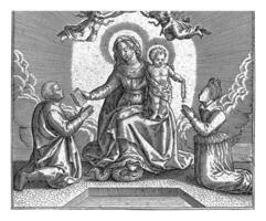 Marie avec enfant et deux donateurs photo