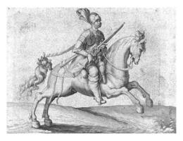 cavalier avec arquebuse, orienté vers gauche, Jacob de Gheyn photo