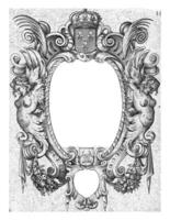 cartouche flanqué par deux femelle plus haut corps photo