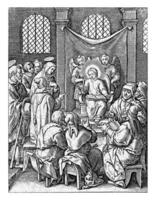 Christ comme une douze ans dans le temple, hiéronyme Wierix, 1563 photo