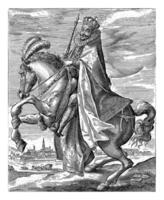 matthias de L'Autriche sur à cheval, croustillant van de passe je, après augustin brun, après 1612 photo