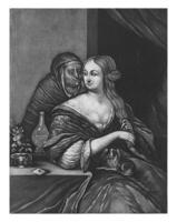 Jeune femme et une marieur, Pierre schenk je, 1670 - 1713 photo