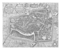 carte de Leeuwarden, 1603, Pierre raphia, 1603 leeuwarden vu de une yeux d'oiseau voir. photo